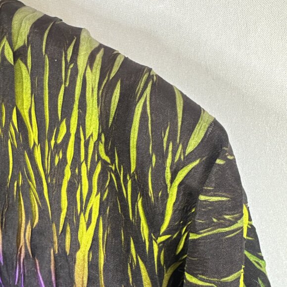 Surf Style Neon Abstract Lightning Print Half Zip Windbreaker One Size Retro 90s - Picture 2 of 6